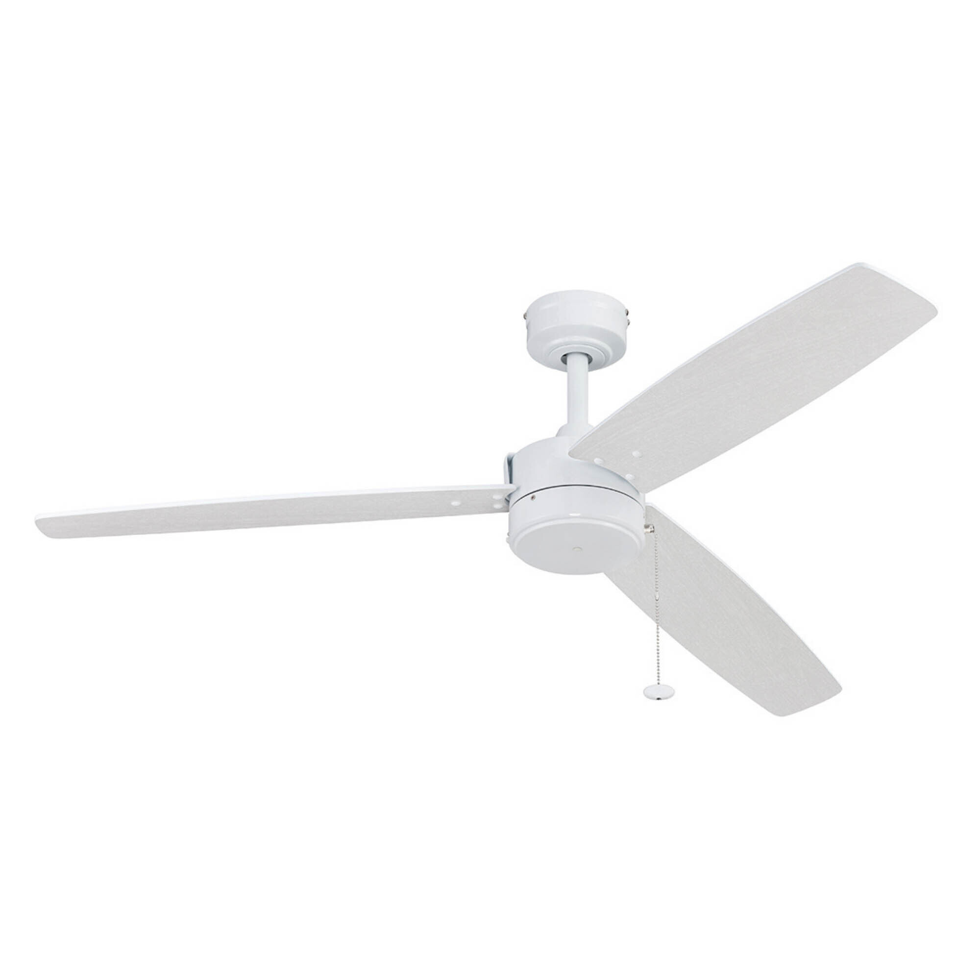Prominence Home, 52in. Journal 3 Blade Ceiling Fan Bright White, Fan Diameter 52 in, Fan Blade Span 50-54 Air Delivery 4194 cfm, Model# 51467